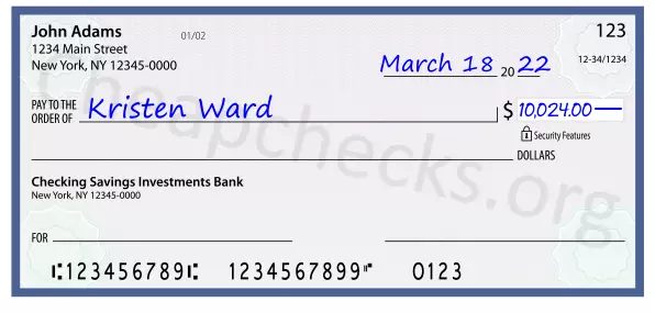 10024.00 dollars written on a check