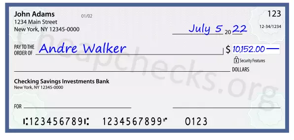 10152.00 dollars written on a check