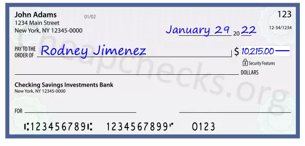 10215.00 dollars written on a check