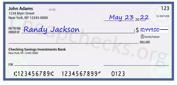 10449.00 dollars written on a check