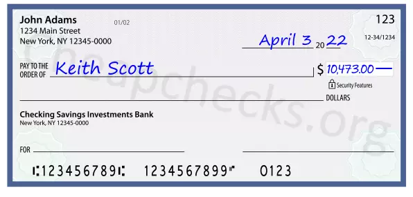 10473.00 dollars written on a check