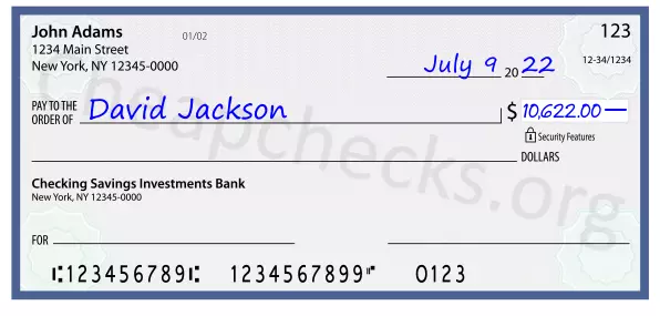 10622.00 dollars written on a check