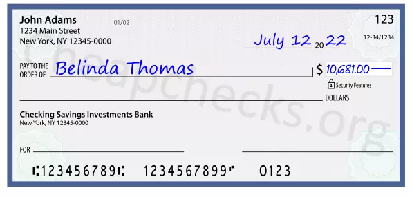 10681.00 dollars written on a check