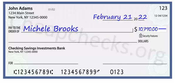 10790.00 dollars written on a check