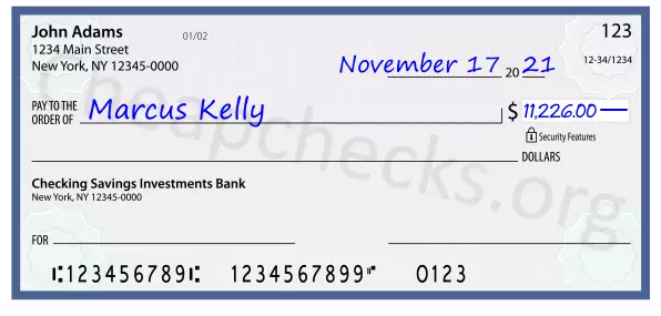 11226.00 dollars written on a check