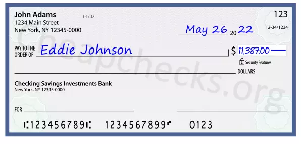 11387.00 dollars written on a check