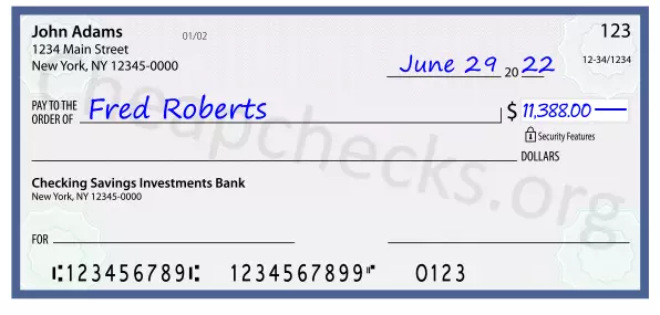 11388.00 dollars written on a check