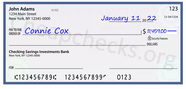 11459.00 dollars written on a check