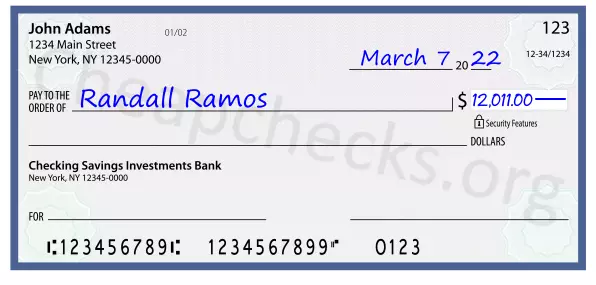 12011.00 dollars written on a check