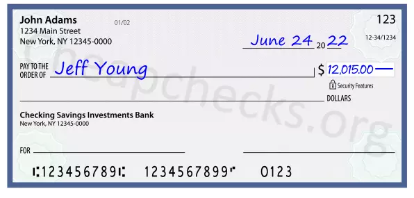 12015.00 dollars written on a check