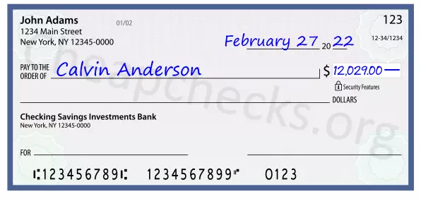 12029.00 dollars written on a check