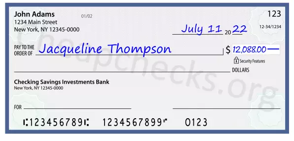 12088.00 dollars written on a check