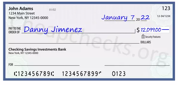 12099.00 dollars written on a check