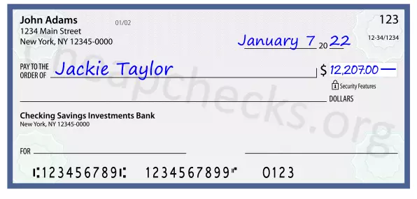 12207.00 dollars written on a check