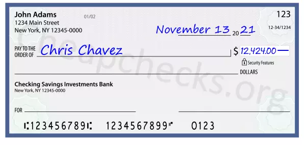 12424.00 dollars written on a check