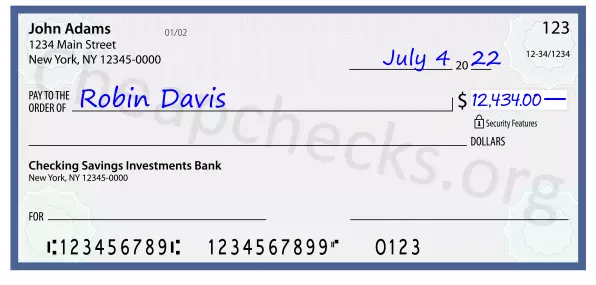 12434.00 dollars written on a check