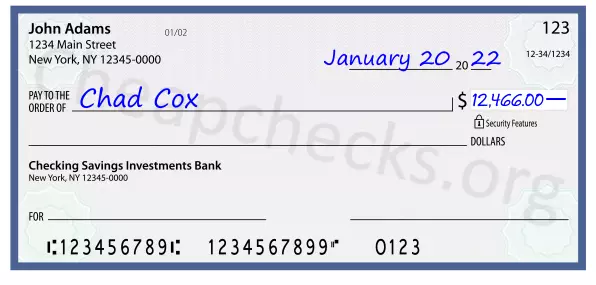 12466.00 dollars written on a check