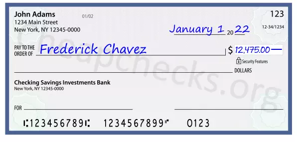 12475.00 dollars written on a check