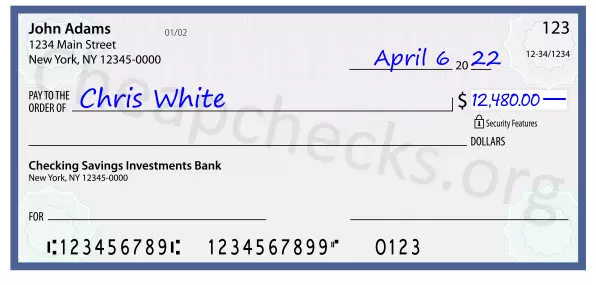 12480.00 dollars written on a check