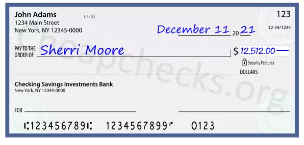 12512.00 dollars written on a check