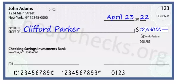 12630.00 dollars written on a check