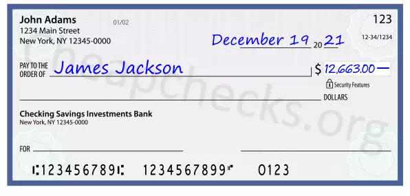 12663.00 dollars written on a check