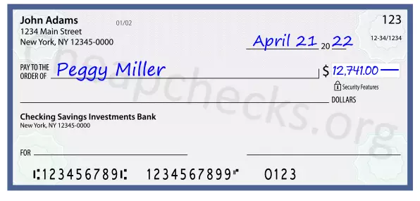 12741.00 dollars written on a check