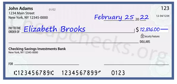 12816.00 dollars written on a check