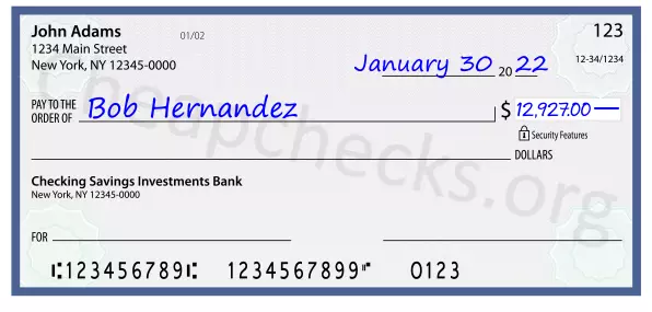 12927.00 dollars written on a check