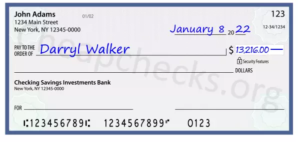 13216.00 dollars written on a check