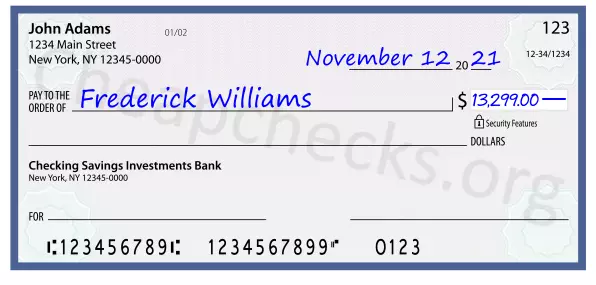 13299.00 dollars written on a check