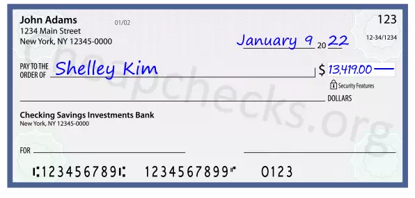 13419.00 dollars written on a check