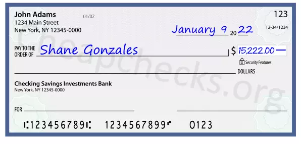 15222.00 dollars written on a check