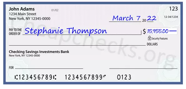 15955.00 dollars written on a check