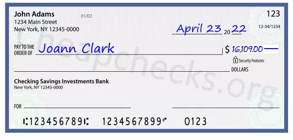 16109.00 dollars written on a check