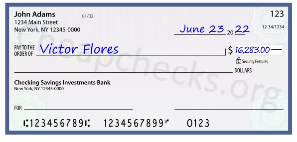 16283.00 dollars written on a check