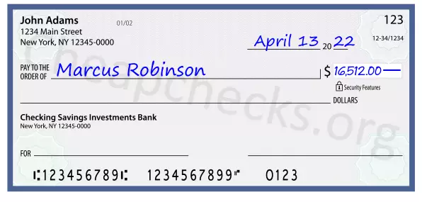 16512.00 dollars written on a check