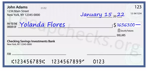 16563.00 dollars written on a check