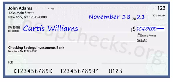 16689.00 dollars written on a check