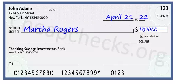 17190.00 dollars written on a check