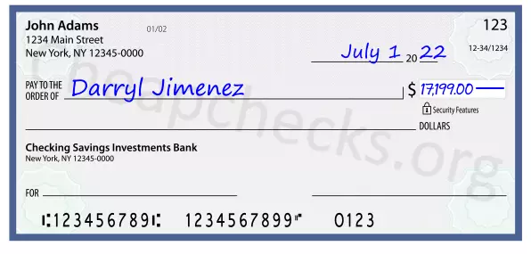 17199.00 dollars written on a check