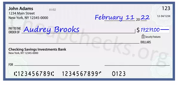 17271.00 dollars written on a check