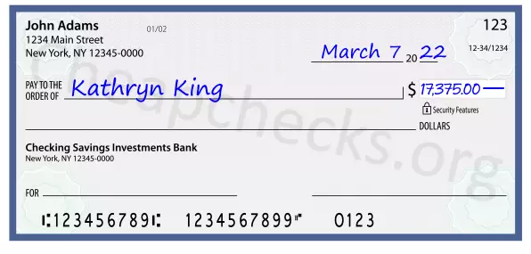 17375.00 dollars written on a check