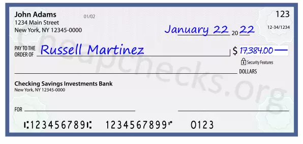 17384.00 dollars written on a check