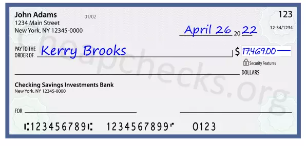 17469.00 dollars written on a check