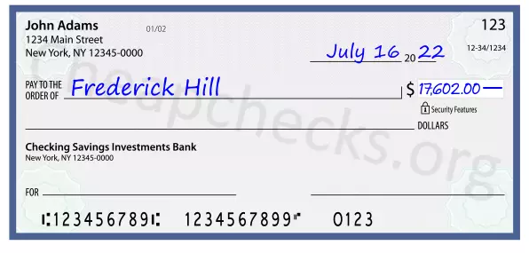 17602.00 dollars written on a check