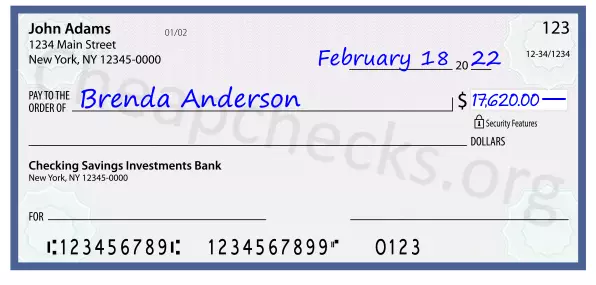 17620.00 dollars written on a check