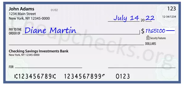 17651.00 dollars written on a check