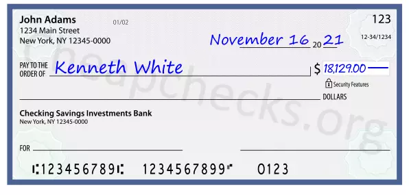 18129.00 dollars written on a check