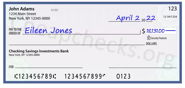 18131.00 dollars written on a check